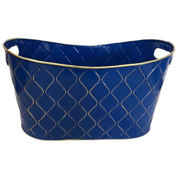Wald Imports 2354-15 15 in. Royal Blue Metal Planter 2354/15